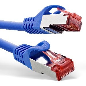 InLine® Patchkabel, S/FTP (PiMf), Cat.6, 250MHz, PVC, Kupfer, blau, 0,25m 76422B