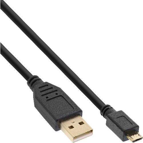 InLine® Micro-USB 2.0 Kabel, USB-A ST an Micro-B ST, vergoldete Kontakte, 0,5m 31705P