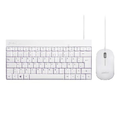 Perixx PERIDUO-212 DE, Mini USB-Tastatur und Maus Set, weiß 57215Q