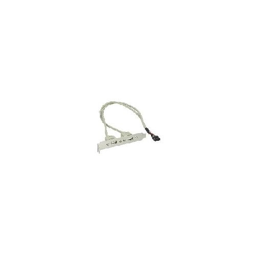 InLine® Slotblech USB 2.0, 2x Buchse auf 10pol Pfostenverbinder, 0,35m 33391