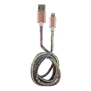 LC-Power LC-C-USB-Lightning-1M-4 (MFI) USB A zu Lightning Kabel, Disco-Glitzer, 31331D