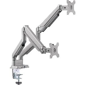 InLine® Tischhalterung mit Lifter & USB/Audio, 2 Monitore bis 81cm (32"),silber 23171S