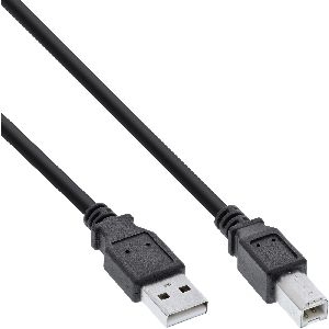InLine® USB 2.0 Kabel, A an B, schwarz, 0,3m 34503X