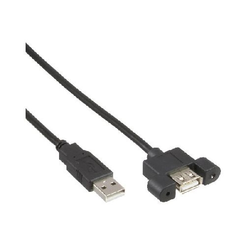 InLine® USB 2.0 Anschlusskabel, Stecker A auf Einbaubuchse A, 0,60m 33440E