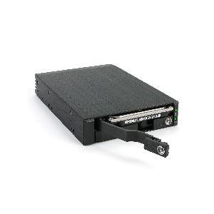 FANTEC MR-25DUAL, 2,5" SATA + SAS HDD/SSD Wechselrahmen, schwarz 37523A