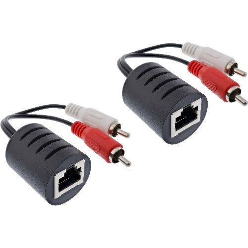 InLine® Audio über RJ45 passiv, 2x Cinch Stecker / RJ45 Buchse, max. 50m 89001