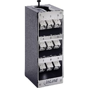 InLine® Verteilerkasten 9-Port Cat.6A Wand-/Hutschiene inkl. Keystone-Module 76203P