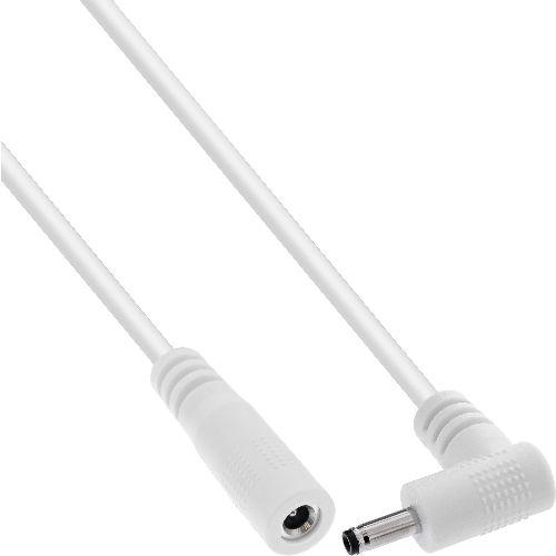 InLine® DC Verlängerungskabel, Winkelstecker, 3,5 x 1,35 mm, weiß, 5 m 26905Q