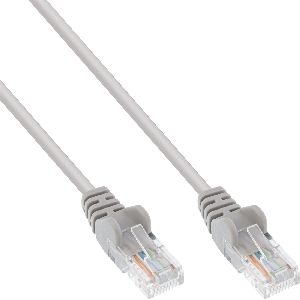 InLine® Patchkabel, U/UTP, Cat.5e, grau, 10m, AWG26, besonderer Rastnasenschutz S-71400L