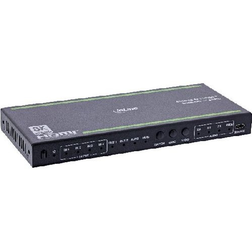 InLine® HDMI Switch, 4-fach, 48Gb/s, 8K@60Hz, mit Audio-Auskopplung 57885A