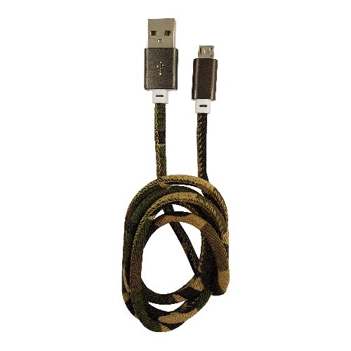 LC-Power LC-C-USB-MICRO-1M-5 USB A zu Micro-USB Kabel, Camouflage grün, 1m 31332E
