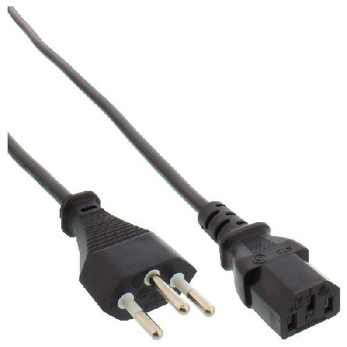 InLine® Netzkabel, Netzstecker Schweiz auf Kaltgerätestecker C13, 1,0m 16651R