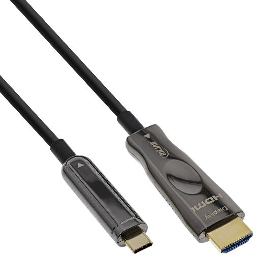 InLine® USB-C auf HDMI AOC Kabel, 4K 60 Hz, DP Alt Mode, 50 m 64250A