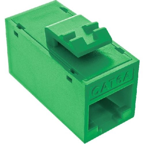 InLine® Keystone RJ45 Buchse/Buchse, ungeschirmt, Cat.6A, 8er Pack, grün 76217G