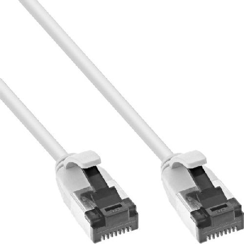 InLine® Patchkabel slim, U/FTP, Cat.8.1, TPE halogenfrei, weiß, 0,3m 75313W