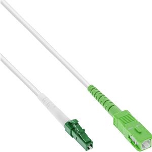 InLine® LWL Simplex Kabel, FTTH, LC/APC 8° zu SC/APC 8°, 9/125µm, OS2, 50m 88450