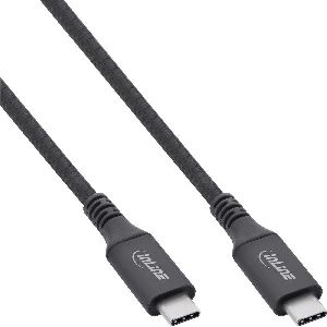 InLine® USB4 Kabel, USB-C, Stecker/Stecker, 8K60Hz, schwarz, 0,5m 35906A