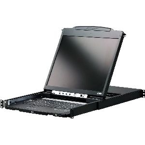 ATEN CL5800N DE Dual Rail 19-LCD-Konsole, 19 1HE (PS/2-USB, VGA) DE-Layout 60699A