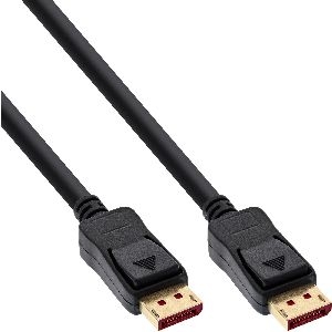 100er Bulk-Pack InLine® DisplayPort 1.4 Kabel schwarz, vergoldete Kontakte, 0,5m B-15355