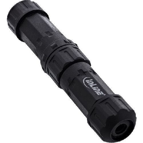 InLine® Netzkabelkupplung, IP68, 3-polig, Stecker/Buchse, M20, schwarz 69927W