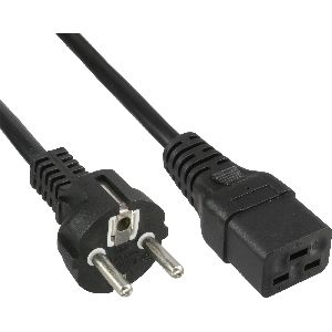 InLine® Netzkabel 16A, Schutzkontakt gerade / Kaltgerätestecker IEC320/C19, 0,5m 16658H