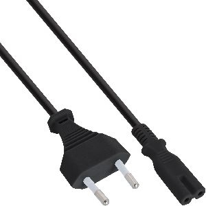 InLine® Netzkabel, Netzstecker auf Euro 8 C7 Stecker, 0,3m 16654O