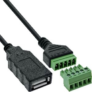 InLine® USB-A Buchse an Terminalblock, 5-polig, mit Kabel 92504H