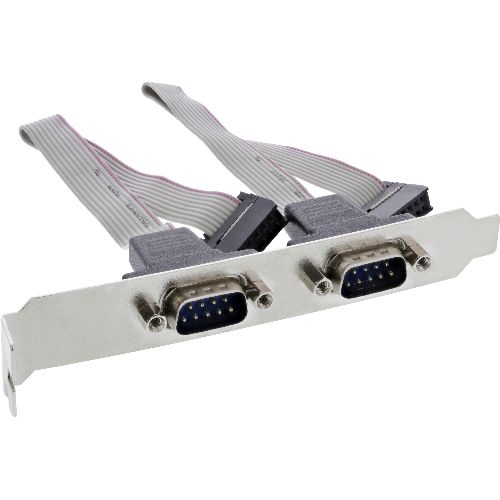 Serielles Slotblech 2-fach, 9pol Stecker an 10pol Buchsenleiste, 1:1, 0,18m 33208F