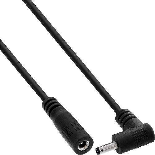 InLine® DC Verlängerungskabel, Winkelstecker, 3,5 x 1,35 mm, schwarz, 1 m 26901P