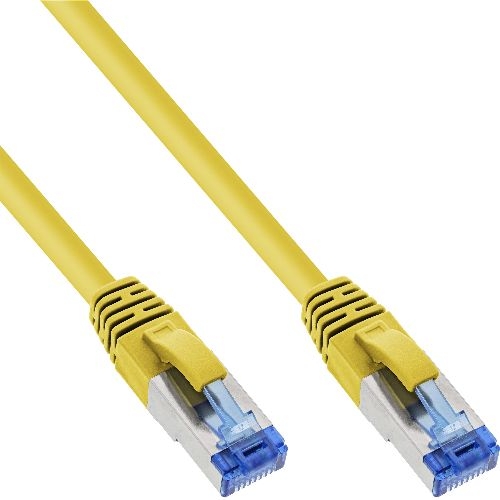 InLine® Patchkabel, S/FTP (PiMf), Cat.6A, halogenfrei, gelb, 10m 76800Y