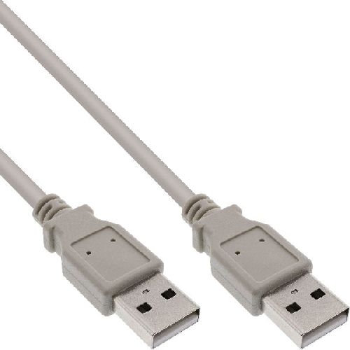 InLine® USB 2.0 Kabel, A an A, beige, 5m 34350H