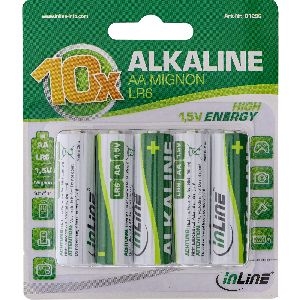 InLine® Alkaline High Energy Batterie, Mignon (AA), 10er Blister 01296