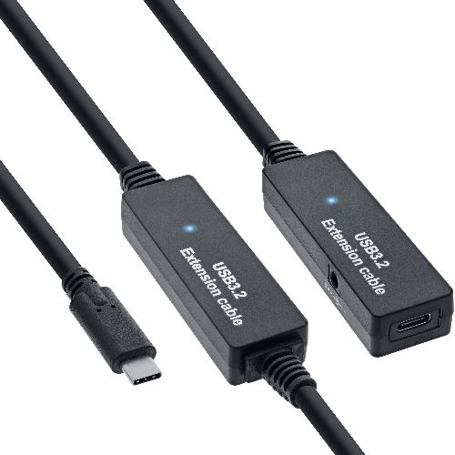 InLine® USB 3.2 Gen.1 Aktiv-Verlängerung, USB-C Stecker an USB-C Buchse, 10m 35655C