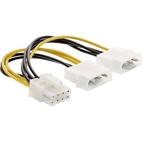 InLine® Stromadapter intern, 2x 4pol zu 8pol für PCIe (PCI-Express) Grafikkarten 26628C