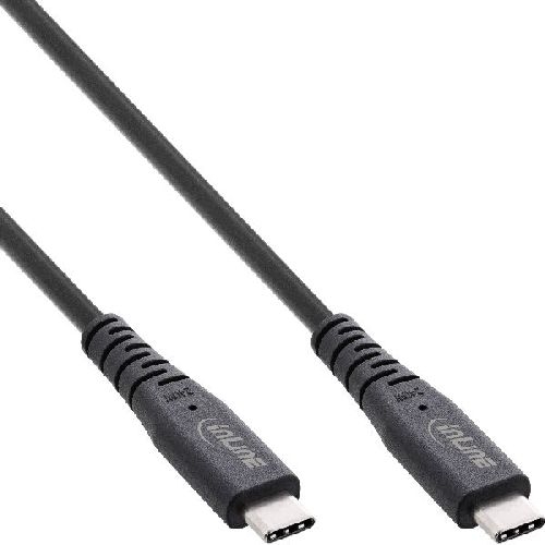 InLine® USB4 Kabel, USB-C ST/ST, PD 240W, 8K60Hz, TPE schwarz, 0,5m 35906I