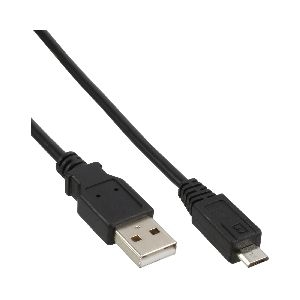 InLine® Micro-USB 2.0 Kabel, USB-A Stecker an Micro-B Stecker, schwarz, 0,3m 31703