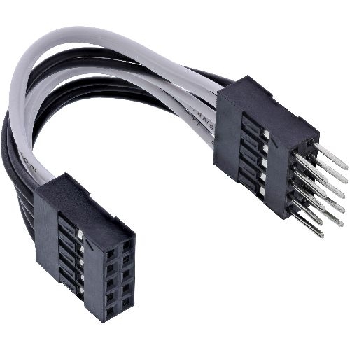 InLine® USB 2.0 Verl., intern, 2x 5pol Pfostenstecker auf Pfostenbuchse, 0,05m 33440K