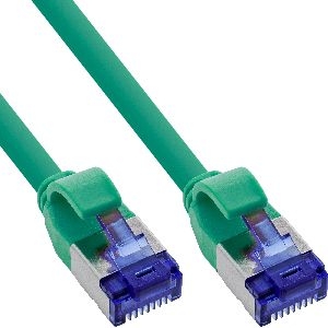 InLine® Patchkabel Slim, Cat.6A, S/FTP, TPE (LSZH) flexibel, PoE, grün, 0,3m 74933G