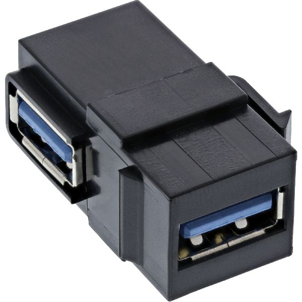 InLine 76202K InLine® USB 3.0 Keystone Snap-In Einsatz, USB-A Buchse / Buchse, gewinkelt schwarz