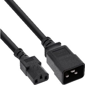 InLine® Netz Adapterkabel, IEC 60320 C20 auf C13, 3x1,5mm², max 10A, 1m 16659C