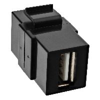 InLine 76201P InLine® USB 2.0 Keystone Snap-In Einsatz, USB A Buchse/Buchse, schwarzes Gehäuse