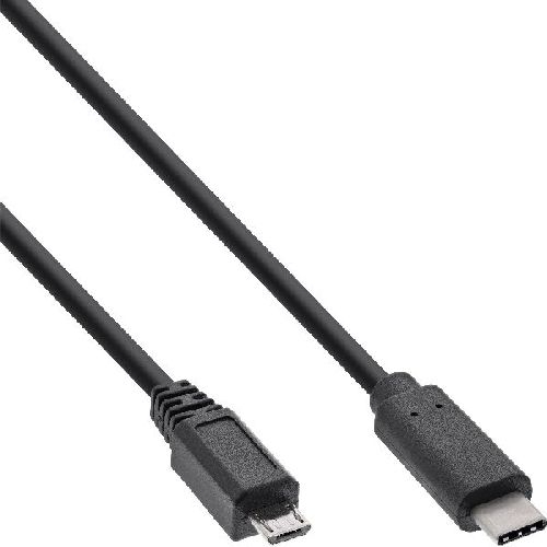 InLine® USB 2.0 Kabel, USB-C Stecker an Micro-B, schwarz, 0,5m 35746