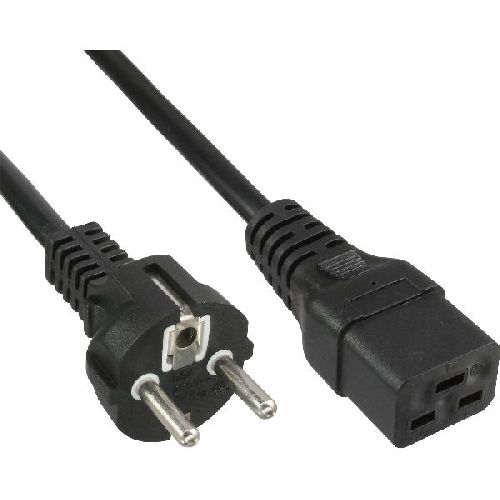 InLine® Netzkabel 16A, Schutzkontakt gerade/Kaltgerätestecker IEC320/C19, 5m 16658G
