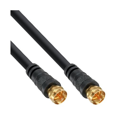 InLine® SAT-Anschlusskabel, 2x geschirmt, 2x F-Stecker, >85dB, schwarz, 3m 69303P