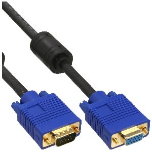 InLine® S-VGA Verlängerung Premium, 15pol HD Stecker / Buchse, schwarz, 5m 17745S
