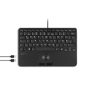 Perixx PERIBOARD-526 H DE, Kabelgebundene Mini-USB-Tastatur, Trackball, USB Hub 57155Q