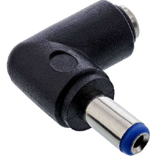 InLine® DC Adapter, 5,5 x 2,1mm DC Hohlstecker Stecker/Buchse gewinkelt, schwarz 26899A
