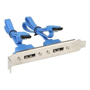 InLine 27904 InLine® eSATA Slotblech, 2x eSATA Buchse extern auf intern SATA Stecker, 0,3m