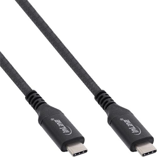 InLine® USB4 Kabel, USB-C, Stecker/Stecker, 40 Gb/s, schwarz, 0,50 m 35906A