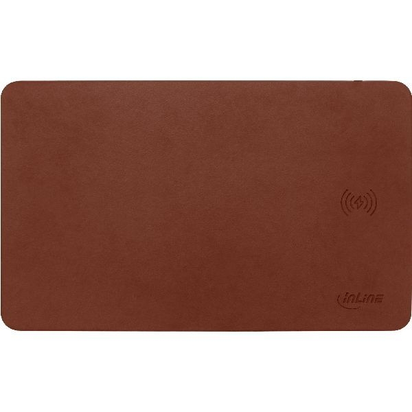 InLine® Maus-Pad, Wireless Charging, 370x225x7mm, braun 55496